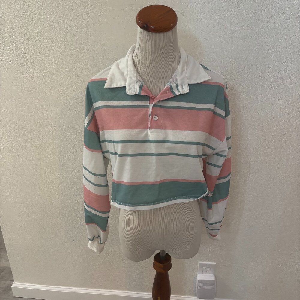 Girls Cropped Striped Shirt